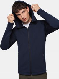 Leichte Kapuzenjacke Herren in Dunkelblau aus Interlock-Fleece – ideal für Beruf, Technik & Freizeit